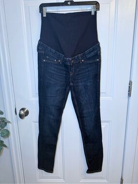 H&M Dark Blue Maternity Jeggings with Stretch Panel